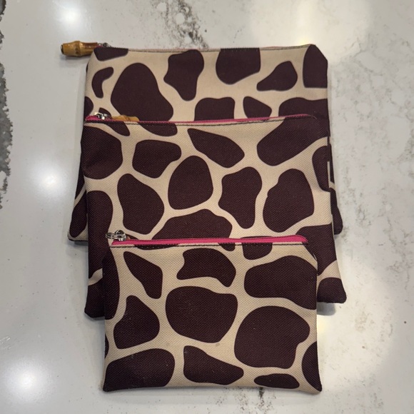 Brown and Cream Cosmetic Bag Set - Picture 1 of 6